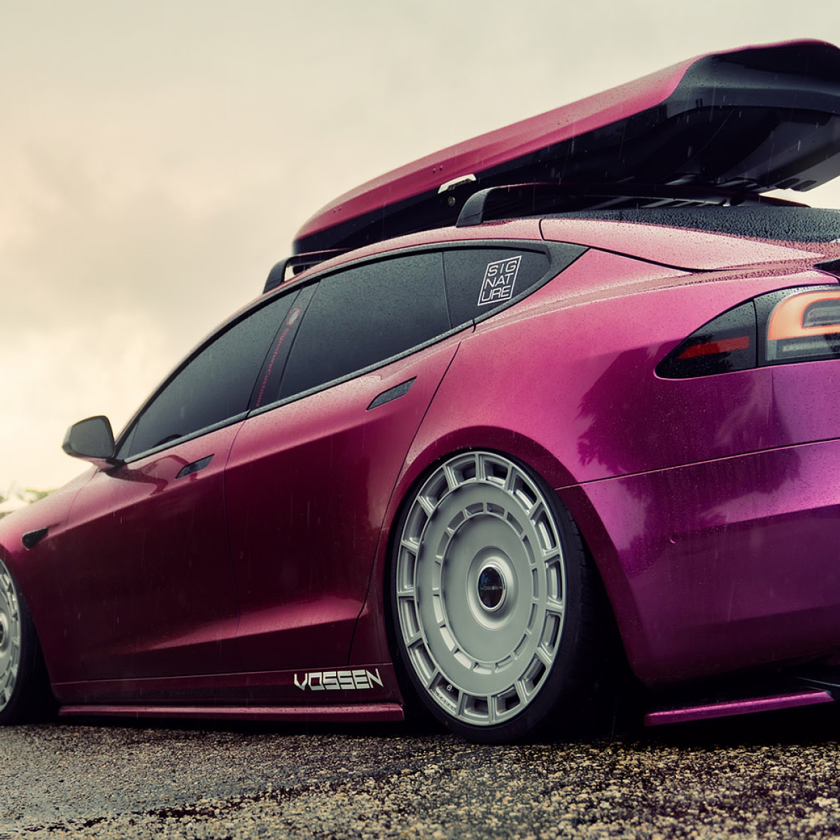 Tesla S Vossen HF9 Silver Brushed